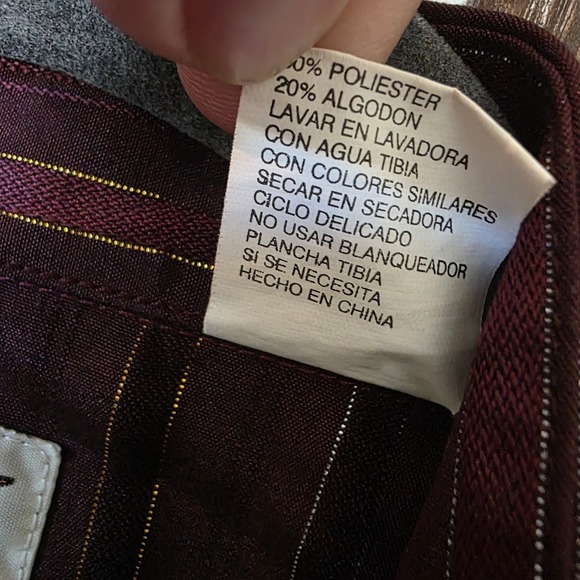 Ely Cattleman Shirt Men's 16.5/35 Burgundy Pearl Snap Metallic Striped Western - Picture 5 of 7